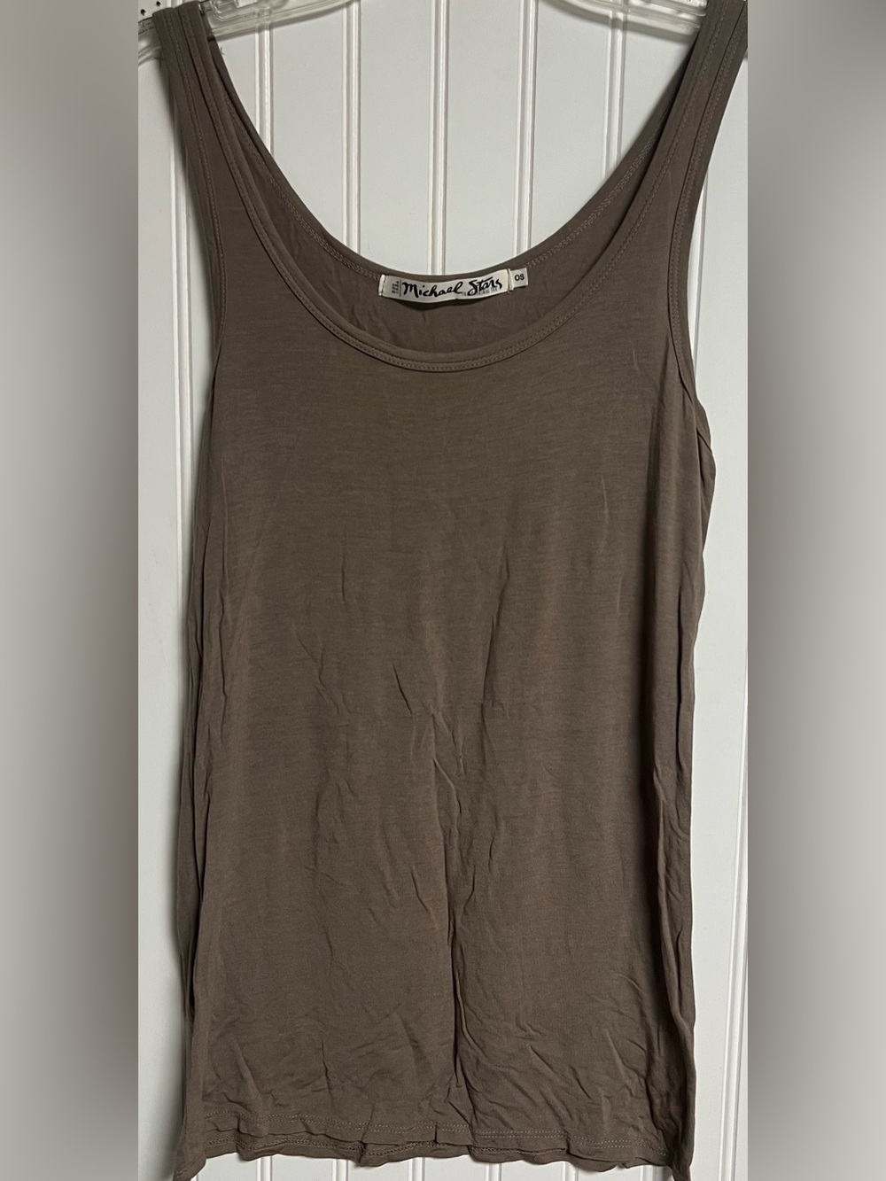 Michael Stars The Original Tee Tank Top Sz OS One Size Tan Brown